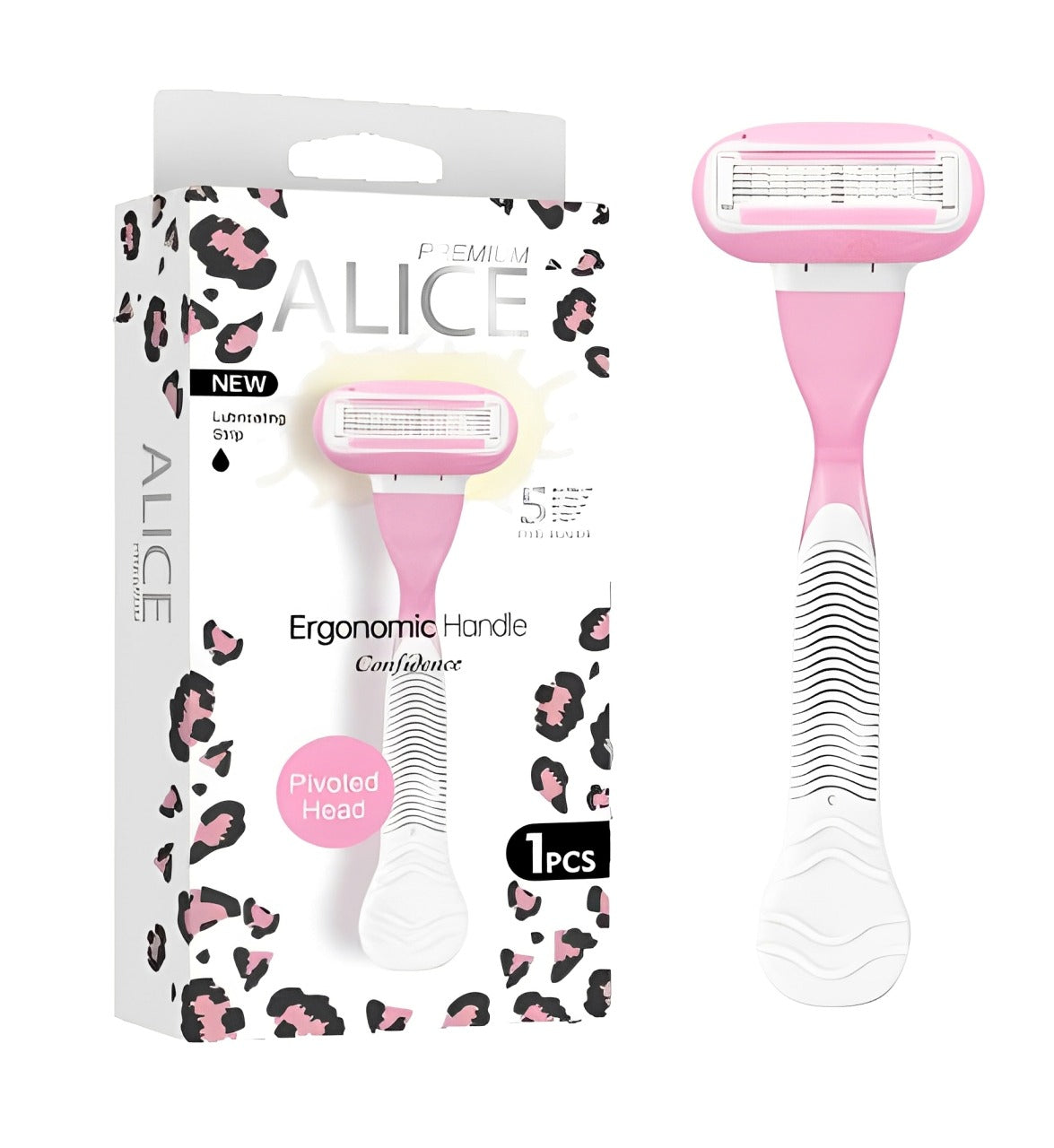 alice ergonomic handle five blades pink