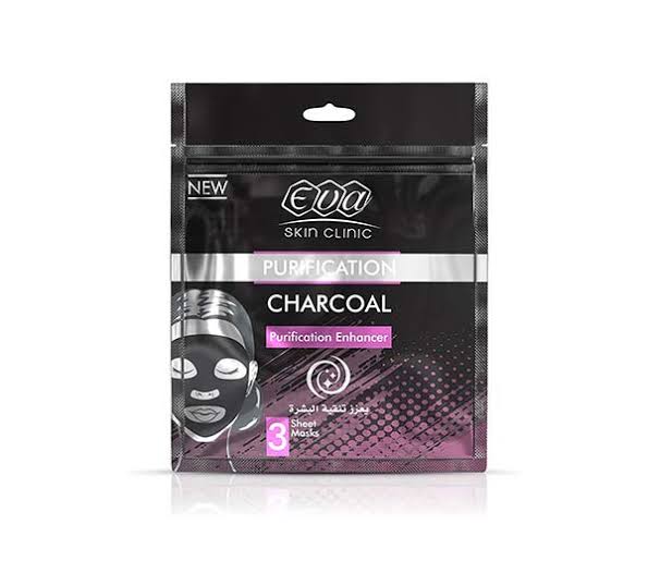 eva purification charcoal sheet mask 3p