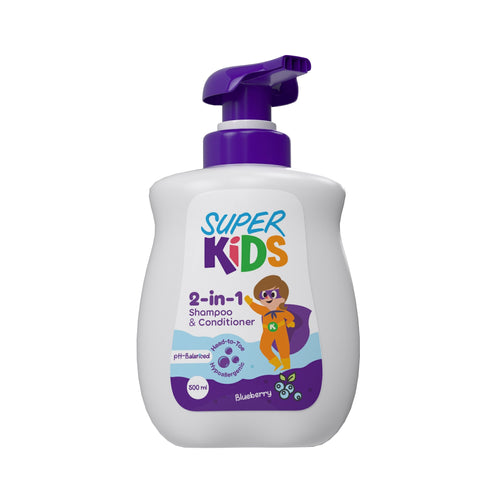 super kids shampoo & conditioner blueberry 500 ml