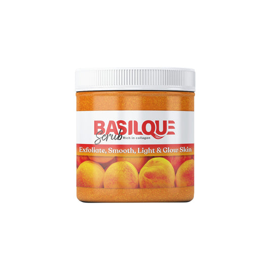 basilque exfoliate scrub 300 gm peaches