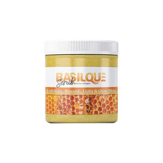 basilque exfoliate scrub 300 gm hony