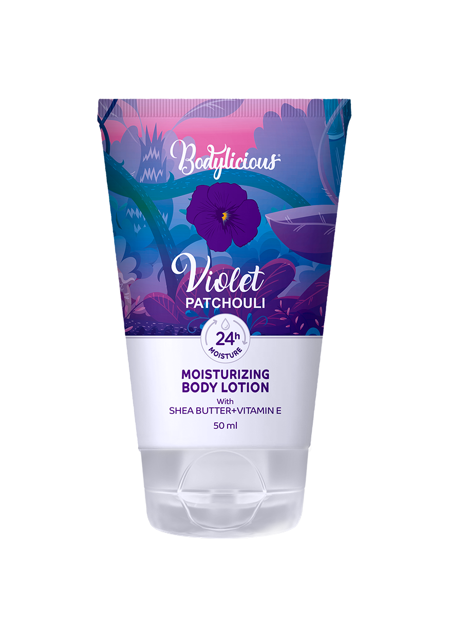 bodylicious moisturizing body lotion violet 50 ml
