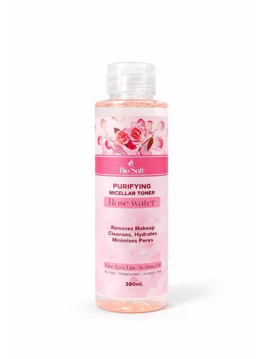 bio soft micellar & toner rose water 380 ml