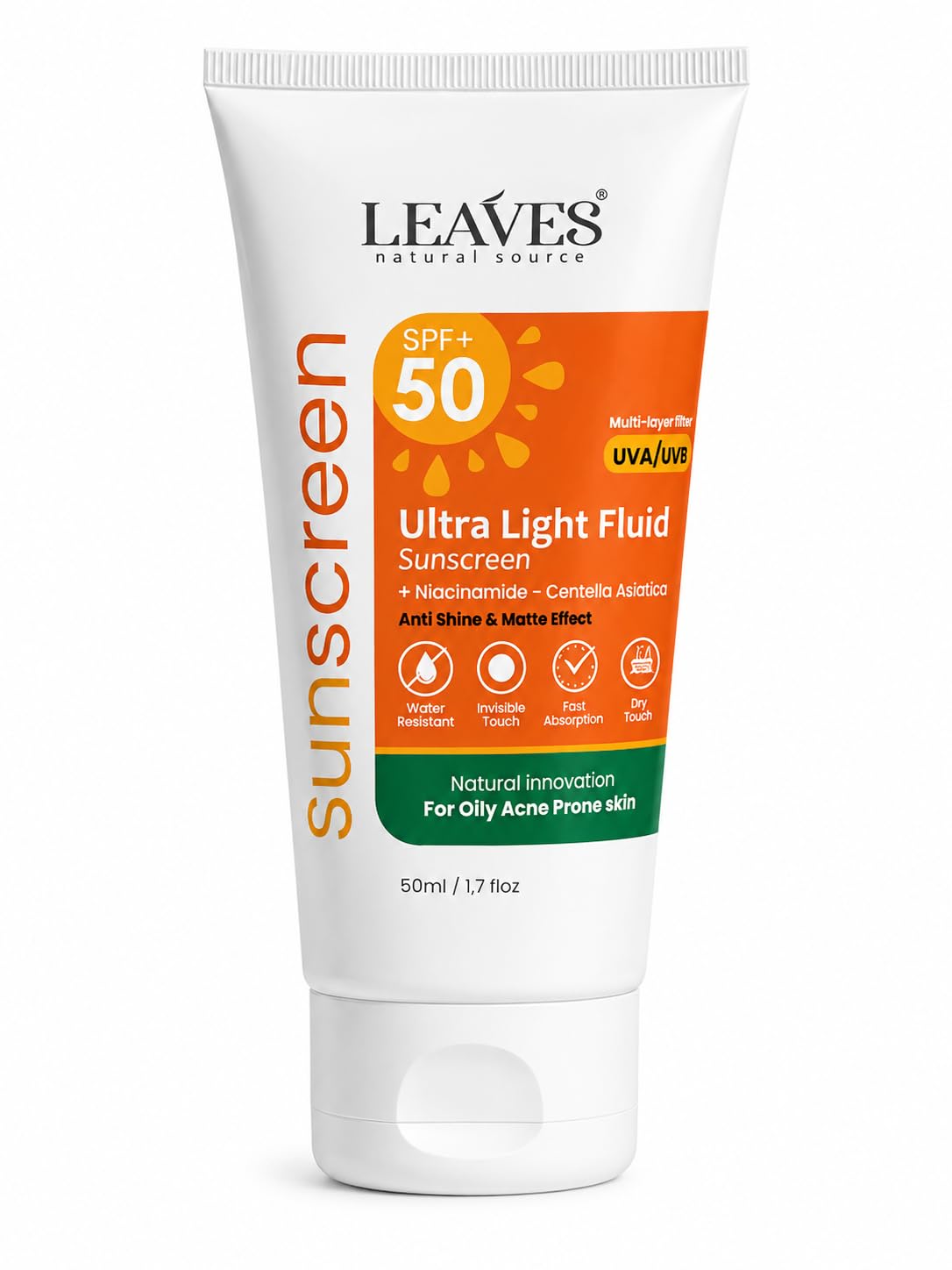 leaves sun screen ultra light fluid 50 ml