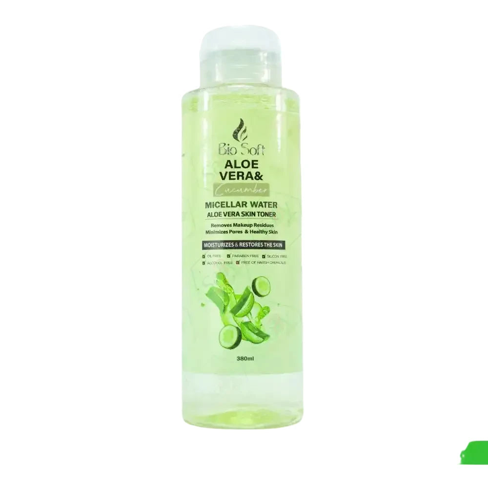 bio soft micellar & toner aloe vera 380 ml