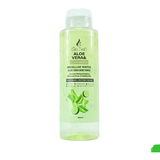 bio soft micellar & toner aloe vera 380 ml