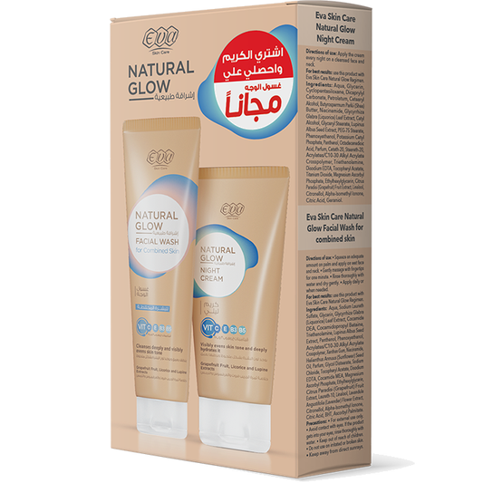 eva natural glow face wash + night cream