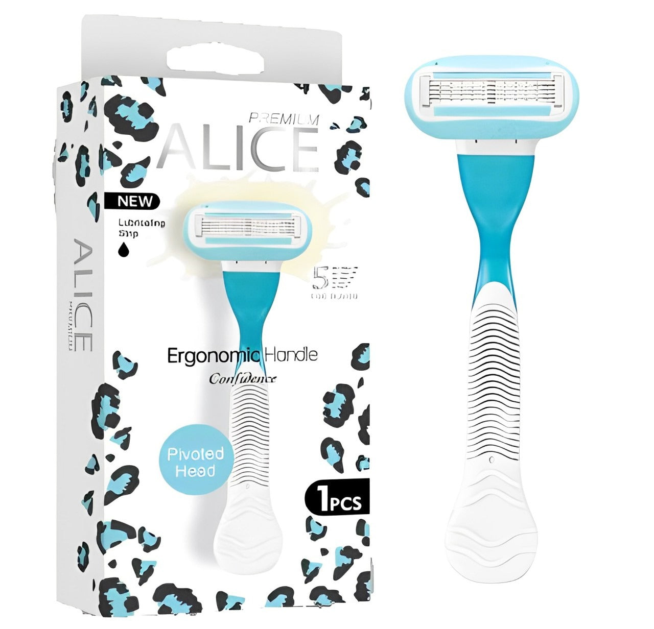 alice ergonomic handle five blades blue