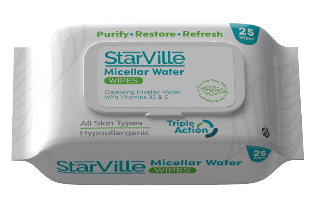starville micellar water 25 wipes