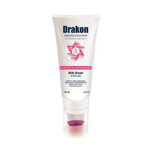 drakon whitening facial wash sensitive skin with brush 200 ml