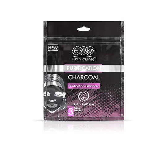 eva purification charcoal sheet mask 3p