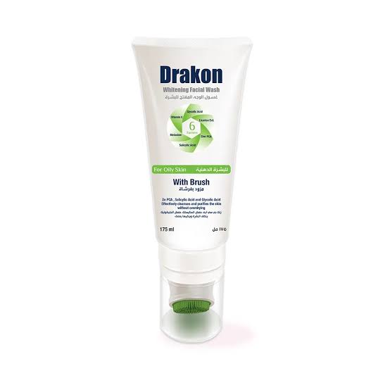 drakon whitening facial wash with brush 175 ml