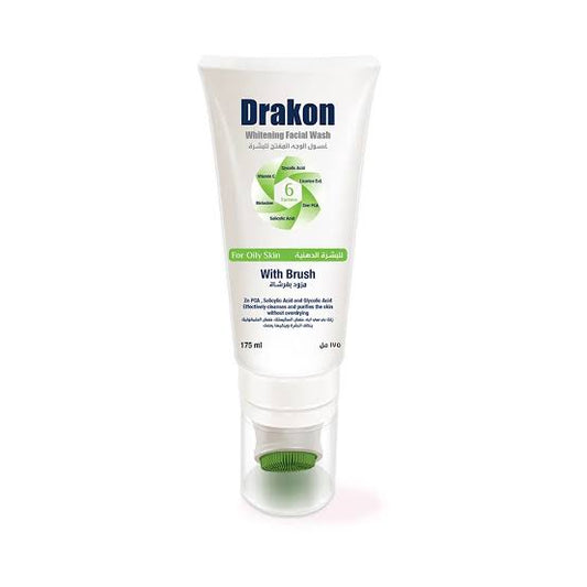 drakon whitening facial wash with brush 175 ml
