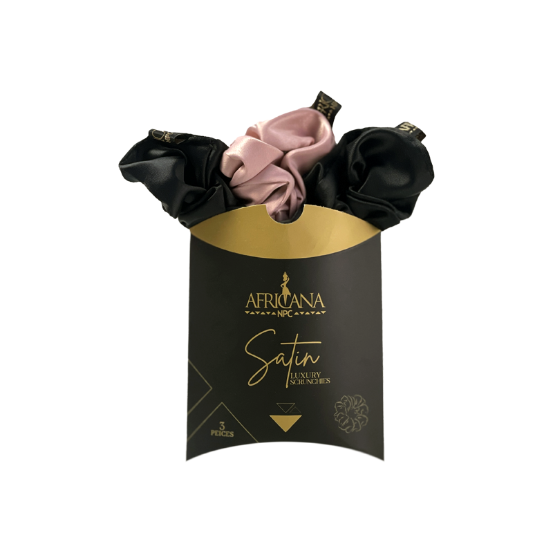 africana satin luxury scrunchies 3 p