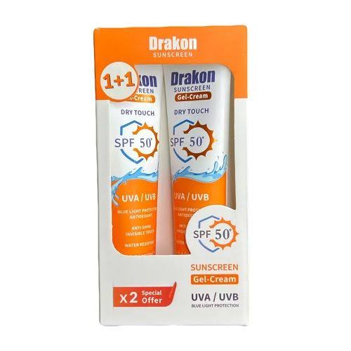 drakon sunscreen gel cream 60 gml 1+1