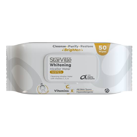 starville whitening micellar water 50 wipes