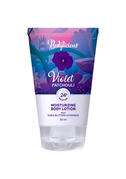 bodylicious moisturizing body lotion violet 50 ml